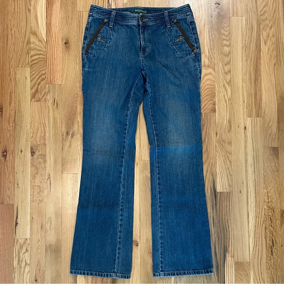 Vintage Y2K 90s Ralph Lauren Low / Mid Rise Flare Boot Cut Denim Jeans Sz 2 - Picture 2 of 6